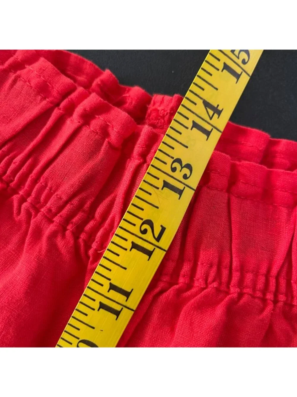 H&M Women Coastal Resort Linen Wide Leg Pants Size L Red Minimalist Quiet Luxury